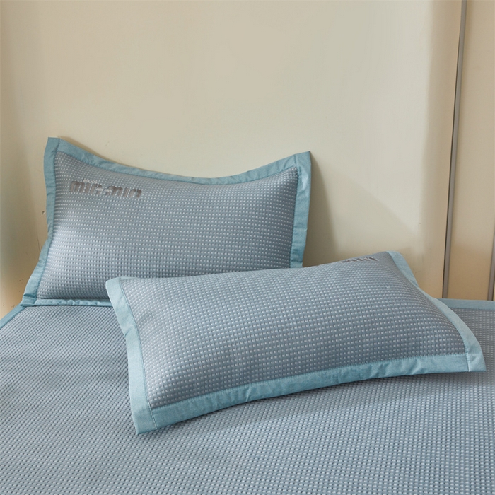 91家纺网 家纺一手货源 找家纺 布卢姆床垫 2025新款A类乙纶PE刺绣凉豆豆席豆豆床席凉席 豆豆床席-梵星蓝