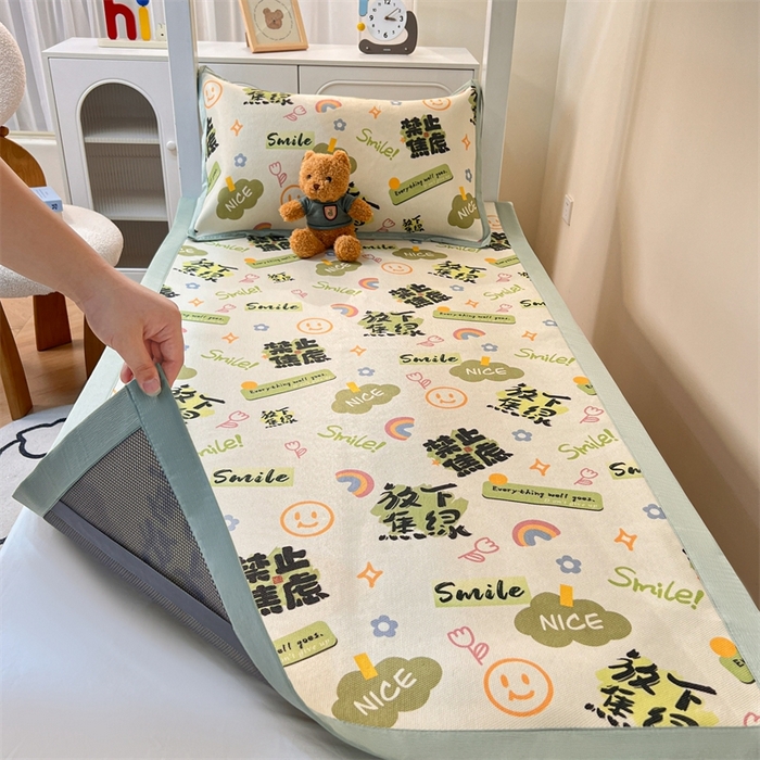 91家纺网 家纺一手货源 找家纺 久云居 2025新款冰藤席宿舍凉席席子 放下焦绿