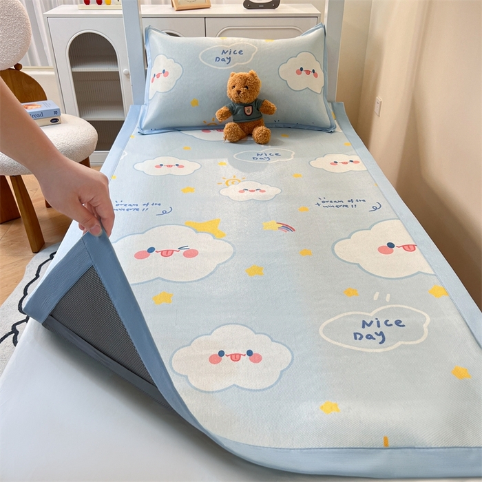 91家纺网 家纺一手货源 找家纺 久云居 2025新款冰藤席宿舍凉席席子 萌朵