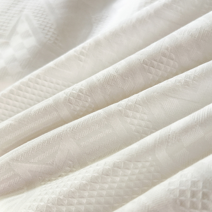 91家纺网 家纺一手货源 找家纺 菡宝 2025新款A类简约风全棉色织小提花四件套 支持定做定制尺寸 千鸟格白