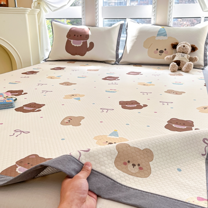 91家纺网 家纺一手货源 找家纺 （总）Sweet dreams甜梦 2025新款数码印花凉感豆豆软席凉席席子系列-小版