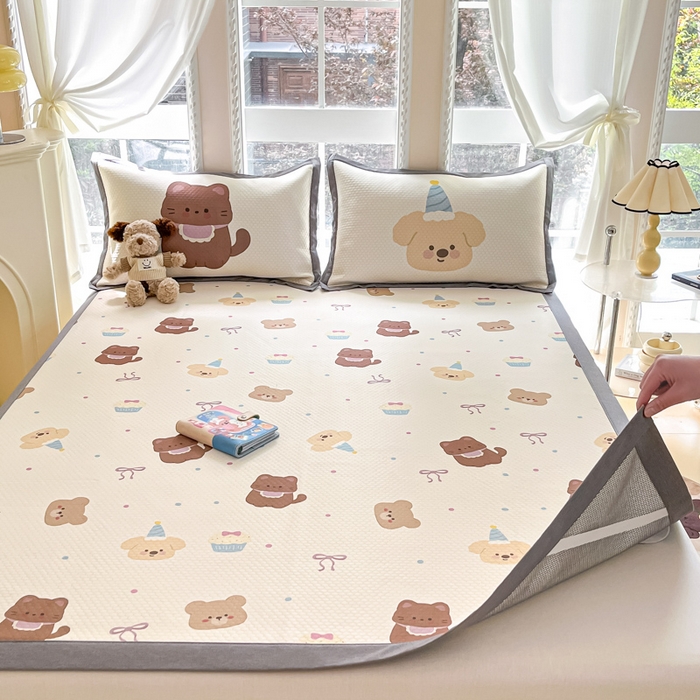 91家纺网 家纺一手货源 找家纺 （总）Sweet dreams甜梦 2025新款数码印花凉感豆豆软席凉席席子系列-小版