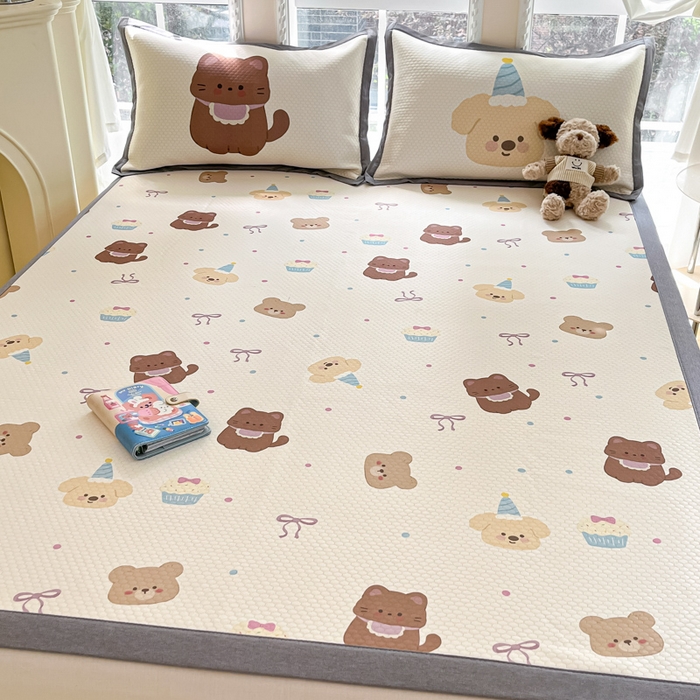 91家纺网 家纺一手货源 找家纺 （总）Sweet dreams甜梦 2025新款数码印花凉感豆豆软席凉席席子系列-小版