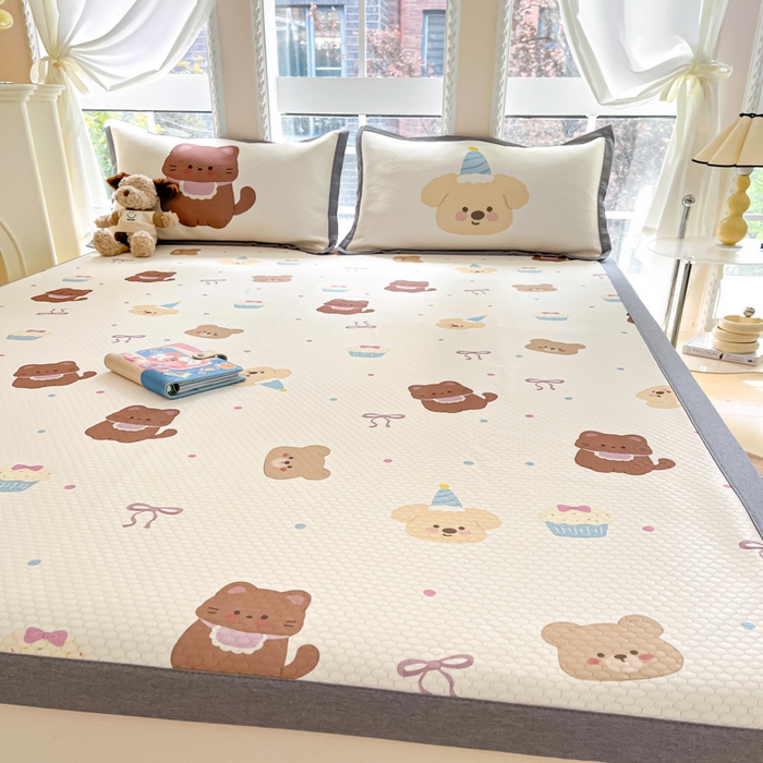 91家纺网 家纺一手货源 找家纺 （总）Sweet dreams甜梦 2025新款数码印花凉感豆豆软席凉席席子系列-小版