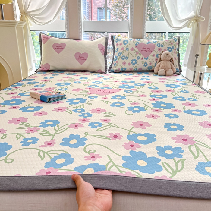 91家纺网 家纺一手货源 找家纺 （总）Sweet dreams甜梦 2025新款数码印花凉感豆豆软席凉席席子系列-小版