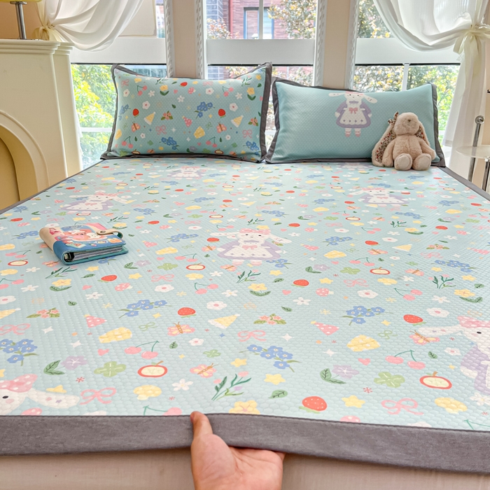 91家纺网 家纺一手货源 找家纺 （总）Sweet dreams甜梦 2025新款数码印花凉感豆豆软席凉席席子系列-小版