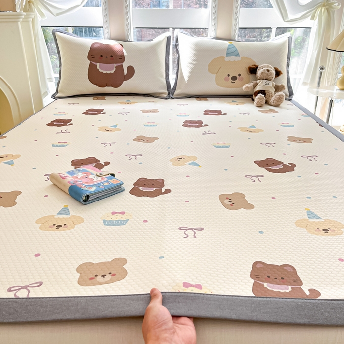 Sweet dreams甜梦 2025新款数码印花凉感豆豆软席凉席席子系列-小版 蛋糕小动物