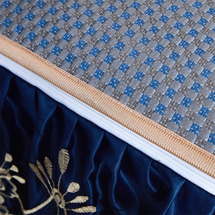 91家纺网 家纺一手货源 找家纺 （总）罗艺轩 2025新款可拆卸床笠式床裙凉感冰丝藤席三件套-爱星海