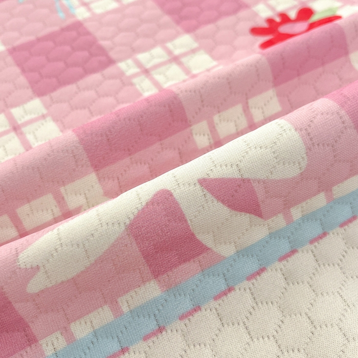 91家纺网 家纺一手货源 找家纺 Sweet dreams甜梦 2025新款数码印花凉感豆豆软席凉席席子系列-小版 格子蝴蝶结