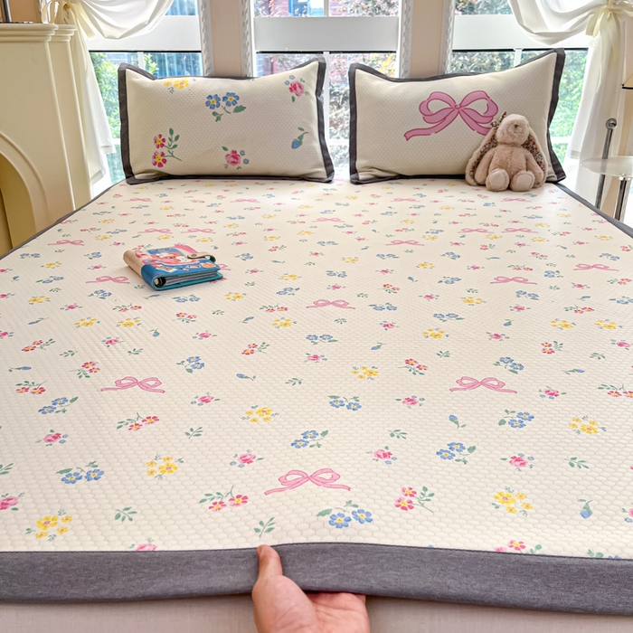 Sweet dreams甜梦 2025新款数码印花凉感豆豆软席凉席席子系列-小版 蝴蝶结黄花