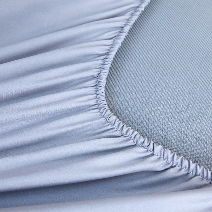 91家纺网 家纺一手货源 找家纺 罗艺轩 2025新款可拆卸床笠式床裙凉感冰丝藤席三件套-爱星海 爱星海-绿紫色