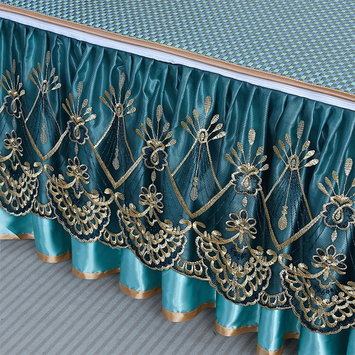 91家纺网 家纺一手货源 找家纺 罗艺轩 2025新款可拆卸床笠式床裙凉感冰丝藤席三件套-爱星海 爱星海-绿紫色