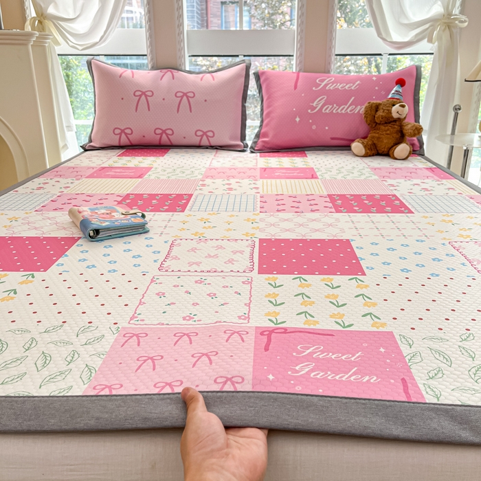 Sweet dreams甜梦 2025新款数码印花凉感豆豆软席凉席席子系列-小版 花花格子