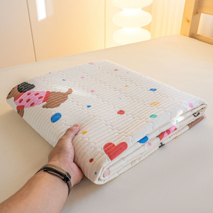 91家纺网 家纺一手货源 找家纺  （提供买家秀 爆款花型 不断货）2025新款小清新印花全棉床盖学生床盖套件-跑量款 甜心汪星人