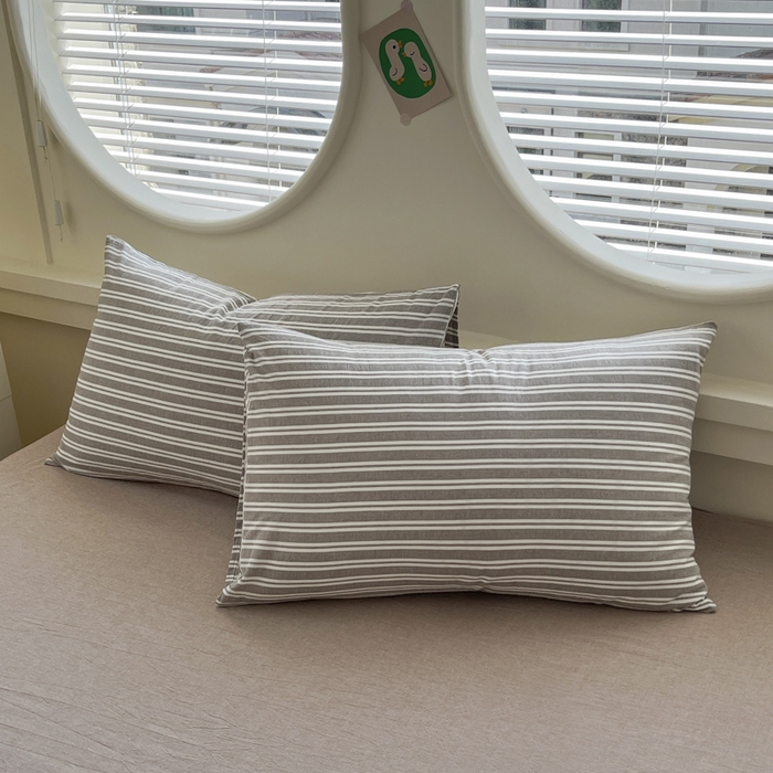 91家纺网 家纺一手货源 找家纺 菡宝 2025新款A类纯棉全棉色织水洗棉四件套 支持定做定制尺寸 牧野-米卡棕