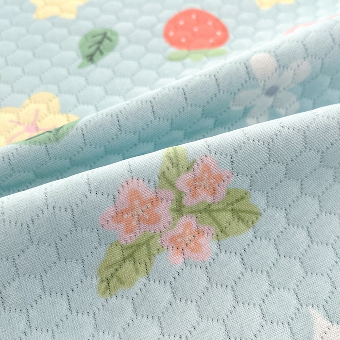 91家纺网 家纺一手货源 找家纺 Sweet dreams甜梦 2025新款数码印花凉感豆豆软席凉席席子系列-小版 花花小兔
