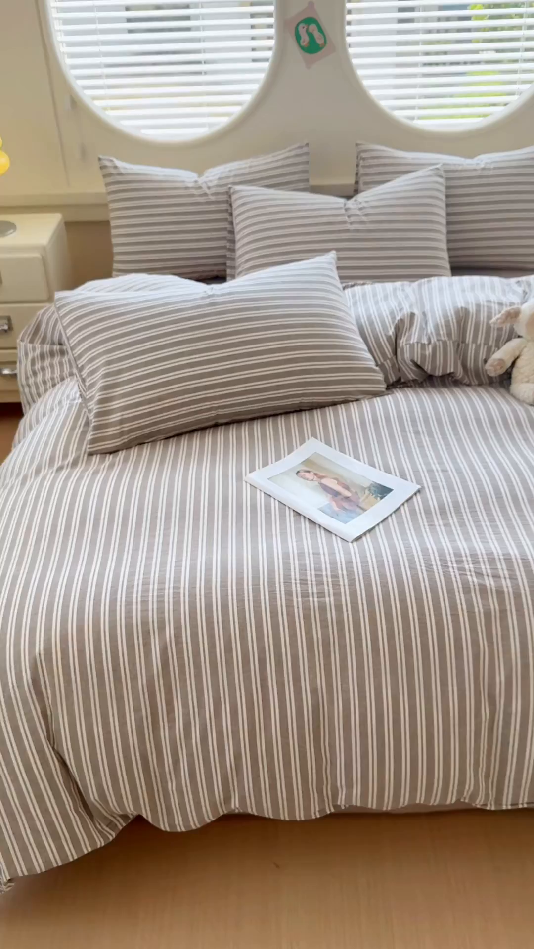 91家纺网 家纺一手货源 找家纺 菡宝 2025新款A类纯棉全棉色织水洗棉四件套 支持定做定制尺寸 牧野-米卡棕