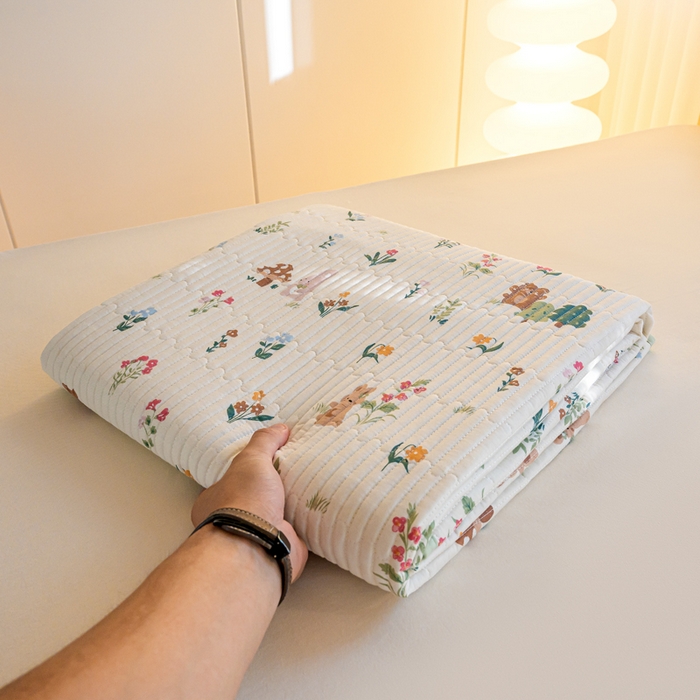 91家纺网 家纺一手货源 找家纺  （提供买家秀 爆款花型 不断货）2025新款小清新印花全棉床盖学生床盖套件-跑量款 秘密花园