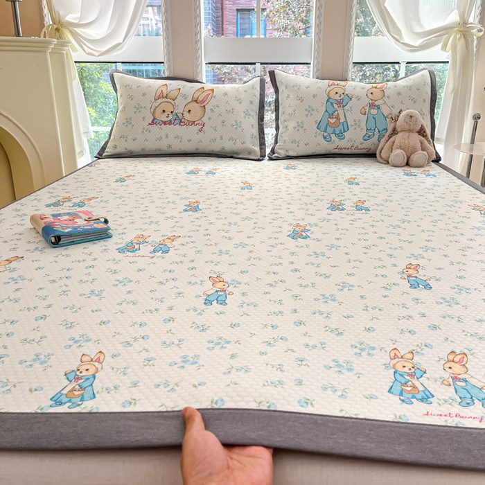 Sweet dreams甜梦 2025新款数码印花凉感豆豆软席凉席席子系列-小版 花纹兔