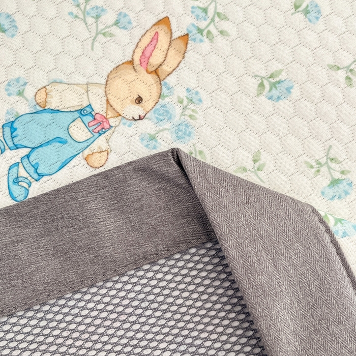 91家纺网 家纺一手货源 找家纺 Sweet dreams甜梦 2025新款数码印花凉感豆豆软席凉席席子系列-小版 花纹兔