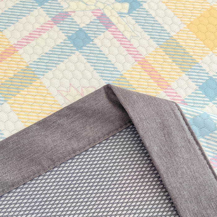 91家纺网 家纺一手货源 找家纺 Sweet dreams甜梦 2025新款数码印花凉感豆豆软席凉席席子系列-小版 黄格子