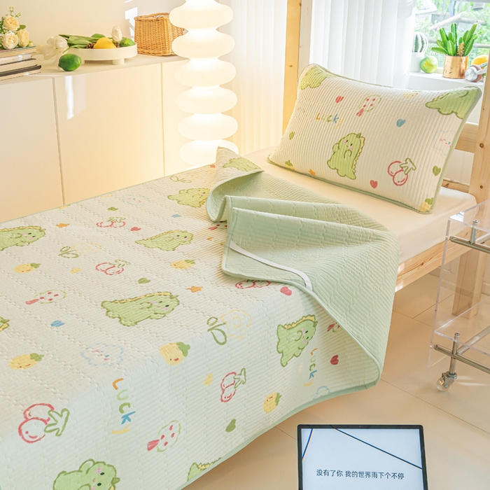  （提供买家秀 爆款花型 不断货）2025新款小清新印花全棉床盖学生床盖套件-跑量款 幸运独角龙