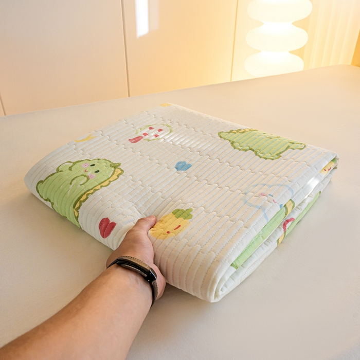 91家纺网 家纺一手货源 找家纺  （提供买家秀 爆款花型 不断货）2025新款小清新印花全棉床盖学生床盖套件-跑量款 幸运独角龙