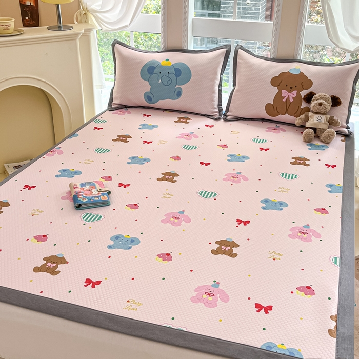 91家纺网 家纺一手货源 找家纺 Sweet dreams甜梦 2025新款数码印花凉感豆豆软席凉席席子系列-小版 小动物