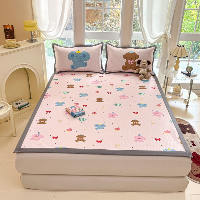 91家纺网 家纺一手货源 找家纺 Sweet dreams甜梦 2025新款数码印花凉感豆豆软席凉席席子系列-小版 小动物