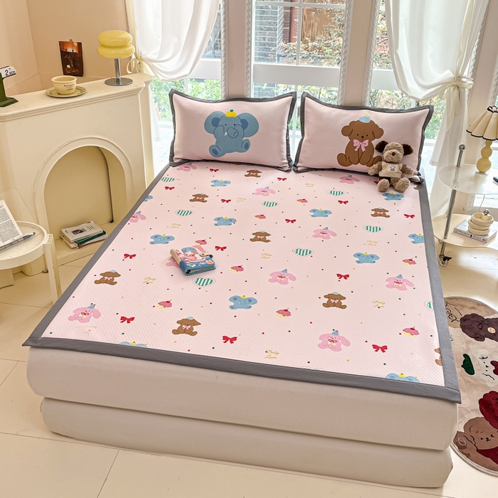 91家纺网 家纺一手货源 找家纺 Sweet dreams甜梦 2025新款数码印花凉感豆豆软席凉席席子系列-小版 小动物