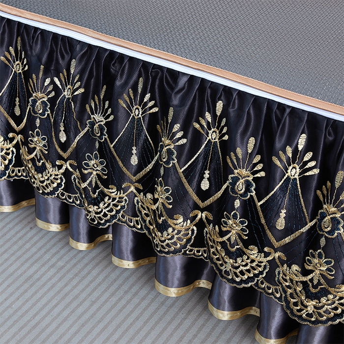 91家纺网 家纺一手货源 找家纺 罗艺轩 2025新款可拆卸床笠式床裙凉感冰丝藤席三件套-爱星海 爱星海-绅士灰