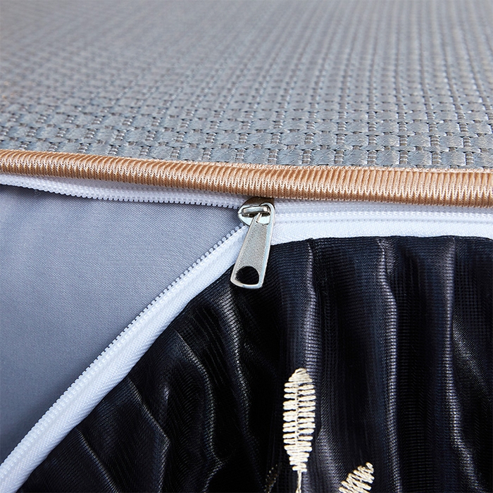 91家纺网 家纺一手货源 找家纺 罗艺轩 2025新款可拆卸床笠式床裙凉感冰丝藤席三件套-爱星海 爱星海-绅士灰