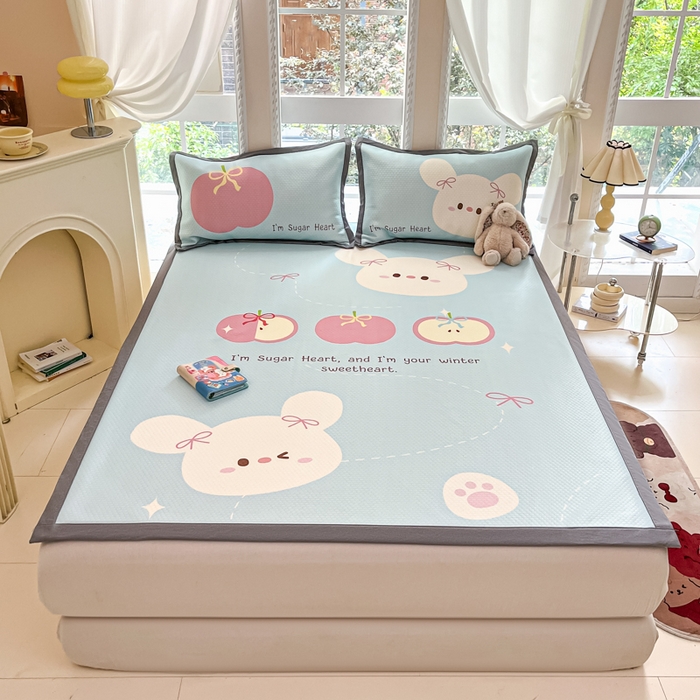 91家纺网 家纺一手货源 找家纺 （总）Sweet dreams甜梦 2025新款数码印花凉感豆豆软席凉席席子系列-大版