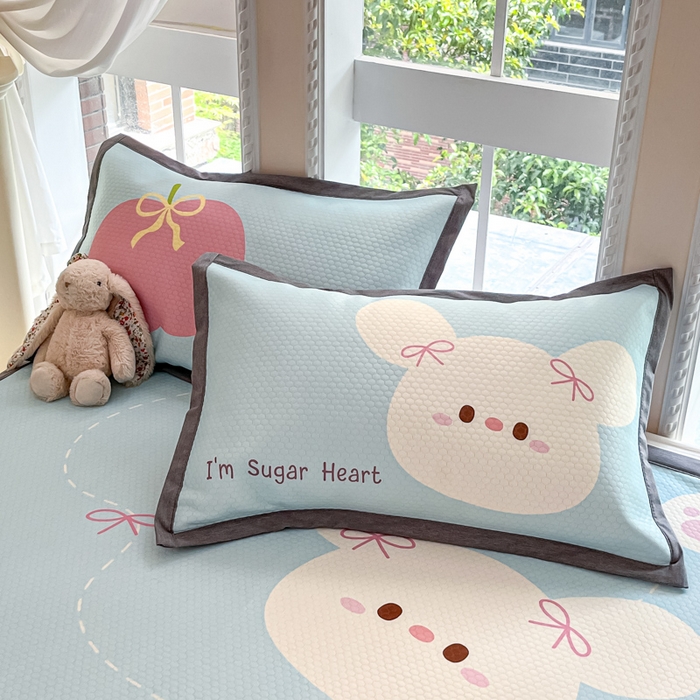 91家纺网 家纺一手货源 找家纺 （总）Sweet dreams甜梦 2025新款数码印花凉感豆豆软席凉席席子系列-大版