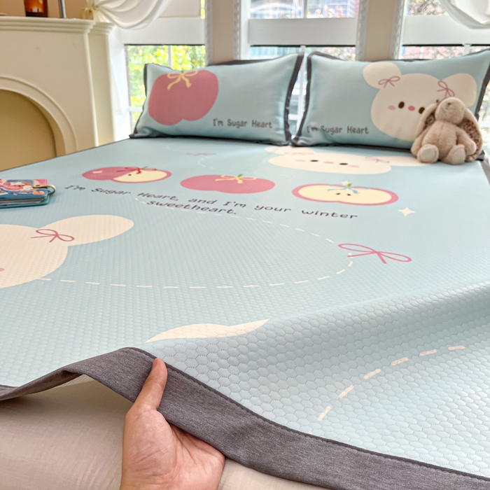 91家纺网 家纺一手货源 找家纺 （总）Sweet dreams甜梦 2025新款数码印花凉感豆豆软席凉席席子系列-大版