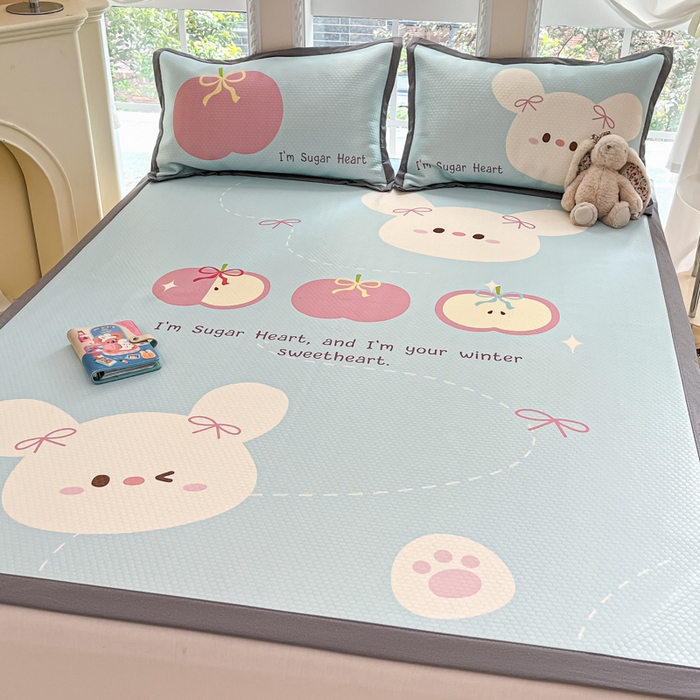 91家纺网 家纺一手货源 找家纺 （总）Sweet dreams甜梦 2025新款数码印花凉感豆豆软席凉席席子系列-大版