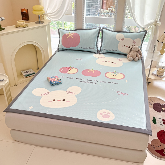 91家纺网 家纺一手货源 找家纺 （总）Sweet dreams甜梦 2025新款数码印花凉感豆豆软席凉席席子系列-大版