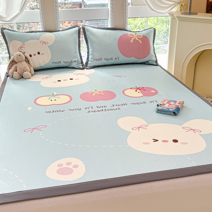 91家纺网 家纺一手货源 找家纺 （总）Sweet dreams甜梦 2025新款数码印花凉感豆豆软席凉席席子系列-大版