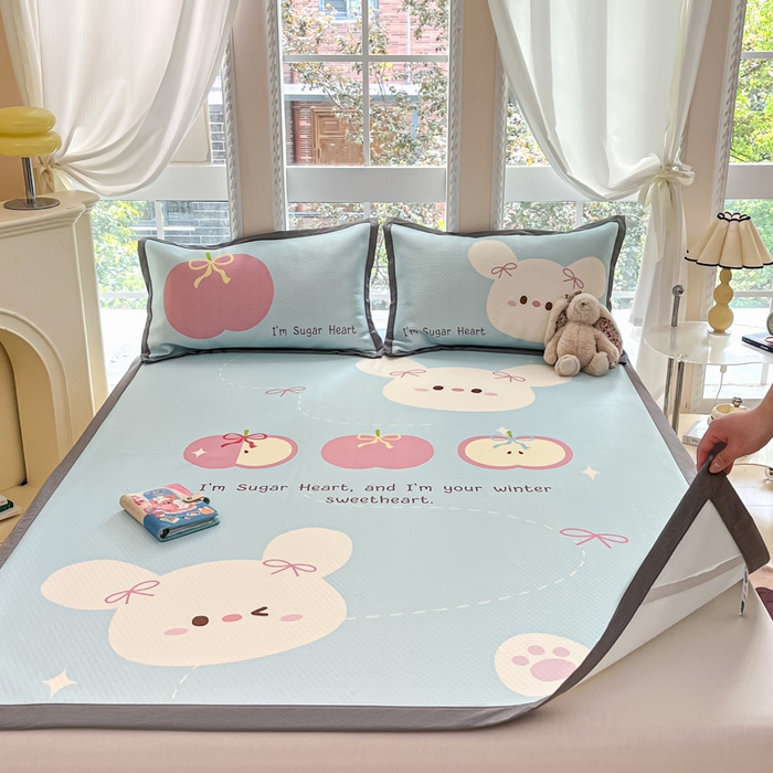 91家纺网 家纺一手货源 找家纺 （总）Sweet dreams甜梦 2025新款数码印花凉感豆豆软席凉席席子系列-大版