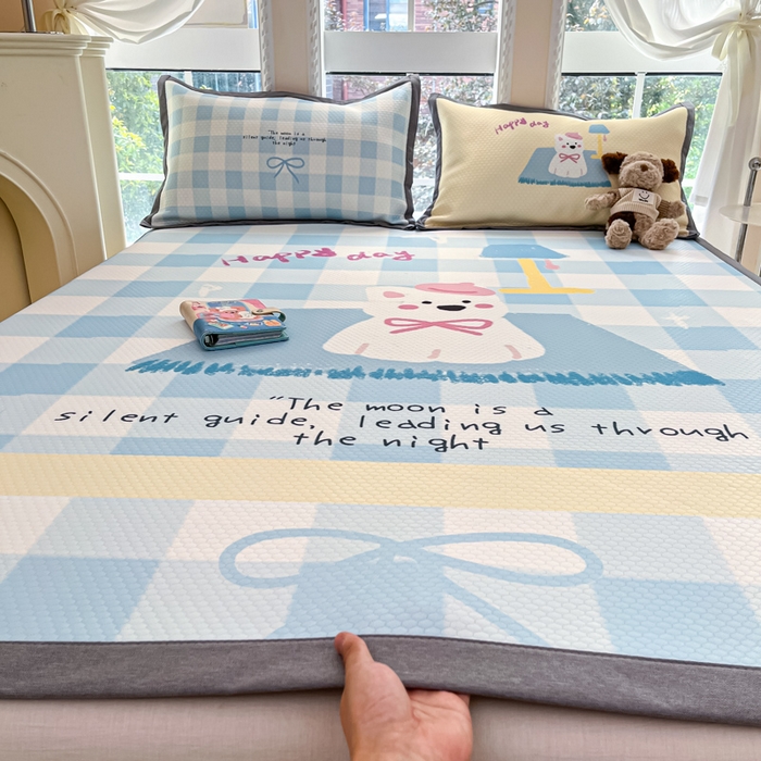 91家纺网 家纺一手货源 找家纺 （总）Sweet dreams甜梦 2025新款数码印花凉感豆豆软席凉席席子系列-大版