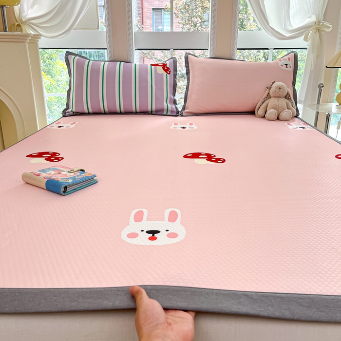 91家纺网 家纺一手货源 找家纺 （总）Sweet dreams甜梦 2025新款数码印花凉感豆豆软席凉席席子系列-大版