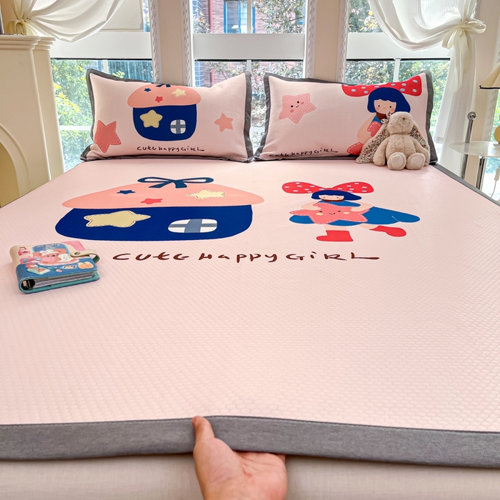 91家纺网 家纺一手货源 找家纺 （总）Sweet dreams甜梦 2025新款数码印花凉感豆豆软席凉席席子系列-大版