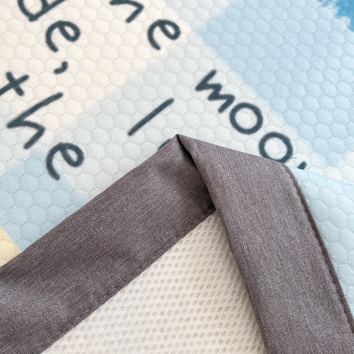 91家纺网 家纺一手货源 找家纺 Sweet dreams甜梦 2025新款数码印花凉感豆豆软席凉席席子系列-大版 格子小狗