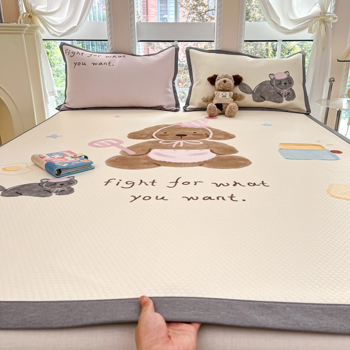 Sweet dreams甜梦 2025新款数码印花凉感豆豆软席凉席席子系列-大版 狗狗的早餐