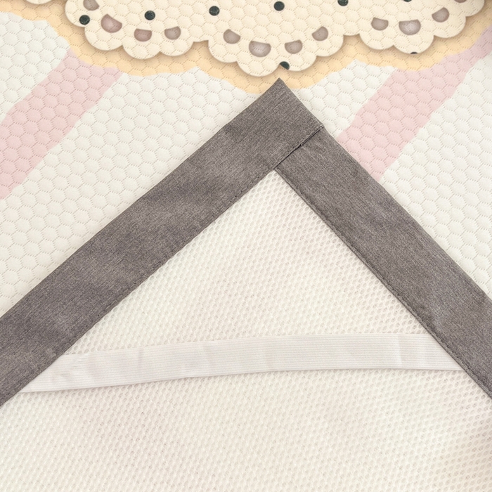 91家纺网 家纺一手货源 找家纺 Sweet dreams甜梦 2025新款数码印花凉感豆豆软席凉席席子系列-大版 蝴蝶结小熊