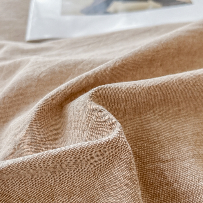 91家纺网 家纺一手货源 找家纺 菡宝 2025新款A类纯棉被罩全棉色织水洗棉单被套 支持定做定制尺寸 简约棕灰