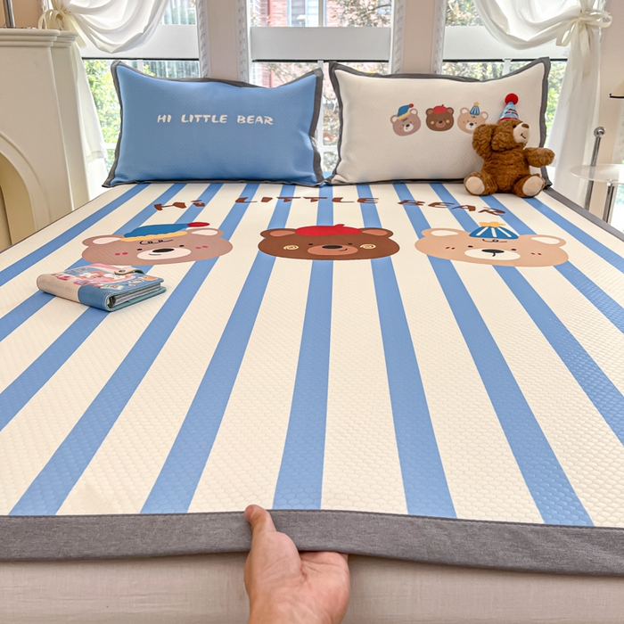 Sweet dreams甜梦 2025新款数码印花凉感豆豆软席凉席席子系列-大版 条纹熊熊