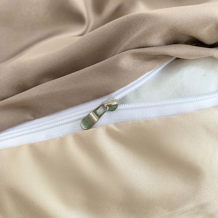 91家纺网 家纺一手货源 找家纺  （提供买家秀 爆款花型 不断货）2025新款夏季水洗冰丝四件套水洗真丝纯色双拼风格二 双拼-咖棕奶茶