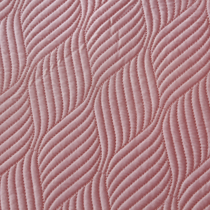 91家纺网 家纺一手货源 找家纺 OL家纺 2025新款60S兰精天丝带刺绣防滑床盖 豆沙