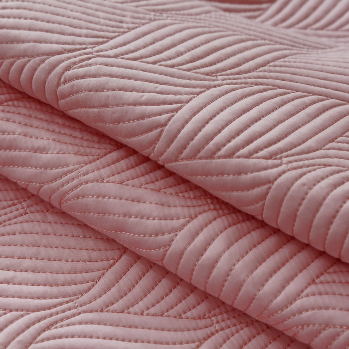 91家纺网 家纺一手货源 找家纺 OL家纺 2025新款60S兰精天丝带刺绣防滑床盖 豆沙